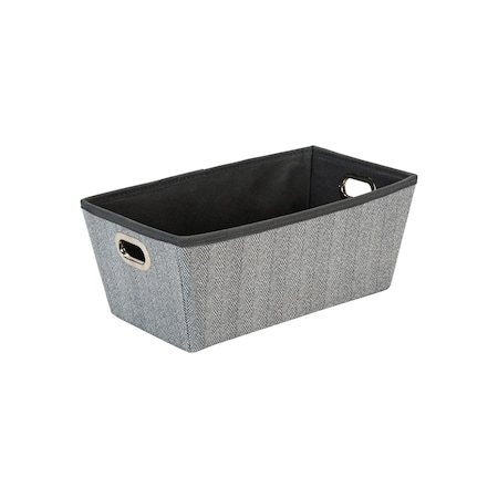 Simplify Storage Shelf Tote, 12-63/64 in L, 6-11/16 in W, 12-63/64 in H, Gray, Plastic 26612-GREY